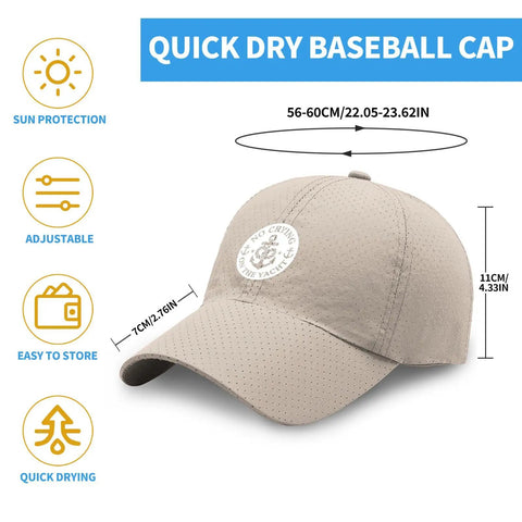 No Crying On The Yacht Unisex Adjustable Hat For All Seasons, lightweight baseball style cap with quick dry fabric features.
