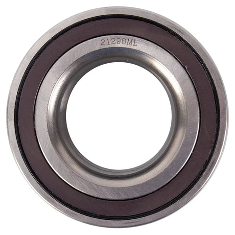 Front Wheel Bearing For Mazda 3 2005-2013, Mazda 5 2006-2015 And Mazda 6 2009-2013 - Easy Install Replacement With Reference Numbers 40210-HA00E WB000026 WB000028 9M811215AB GS3L33047 4670292AF 510102 WE60364 viewed from front, circular metal bearing with sealed edges