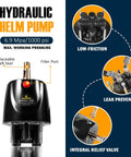 Image of a low-friction hydraulic helm pump with replaceable shaft seal, filler port, integral relief valve for steering kit.