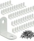 Hella Tough 50 Pack L Brackets For Wood Furniture, 1.2 Inch Small Corner Brace with screws for DIY projects.