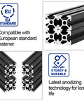 20 Pcs Aluminum Extrusion 1220 Millimeters 48 Inch Black Anodized European Standard Linear Rail T Track Profiles for durability