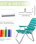 100 Piece Lawn Chair Webbing Clips Set For Fast DIY Chair Frame Repair with size details and material description