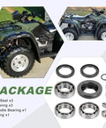 Rear Differential Bearing Seal Kit for Rubicon 500 TRX500FA FGA and Foreman 450 TRX450FE FM and Foreman 400 TRX400FW 2001 2004 ATV Repair Kit with Heavy Duty Seals for Long Lasting Gear Case Protection, shown with ATV and components layout