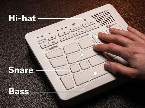 Compact Finger Drum Pad With 18 Touch Sensitive Pads, Built In Sounds, USB Connectivity, Integrated Speaker, And Rechargeable Battery