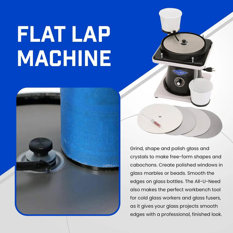 8 Inch Pro Grade All U Need Lapidary Machine For Stone Cabbing And Polishing with discs and detailed close-up view