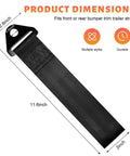 Beast Grade Heavy Duty Racing Tow Strap With Jdm Style Trailer Hook dimensions 11.6x2 inch solid black nylon for bumpers.