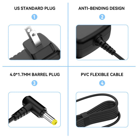 AC DC Adapter For Solo II 2 Portable DC Power Supply Charger Cord Cable with US plug, anti-bending, barrel plug, PVC cable