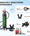 1L Mini Scuba Tank With Snorkel Mask, Pony Bottle Backup Air Cylinder For Diving And Emergency Rescue showing components