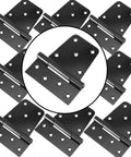 Heavy Duty Wrought Iron Door And Gate Hinges, 10 Pack Black Rustproof Barn Hinges With 90 Screws, ideal for wood gates and fences