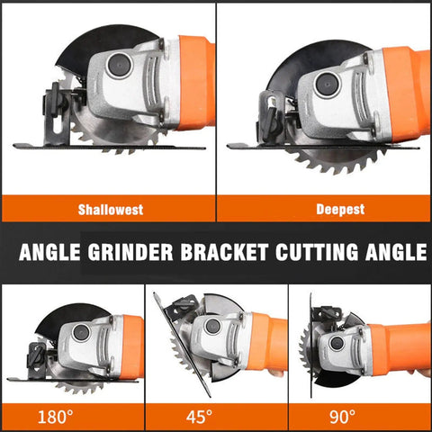Heavy Duty Thickened Adjustable Steel Angle Grinder Rock Solid Balance Bracket Support Stand with varied cutting angles.
