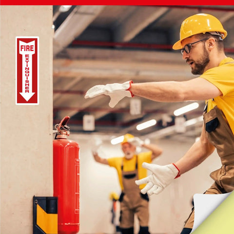Straight Up Legit Fire Extinguisher Decals And Wall Labels Meet Osha Ansi Standards With Bold Red Arrows For Instant Workplace Safety Compliance No Sweat Setup For Offices Warehouses And Shops In A Solid Five Pack
