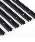 Six-pack of Pro Grade 48 Inch Universal T Track For Woodworking Double Cut Jig Profile With Predrilled Mounting Holes Anodized Aluminum T Track Set.