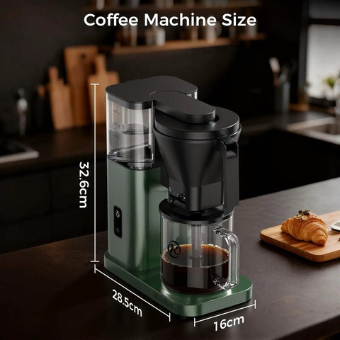 SCA Certified 8 Cup Drip Coffee Maker with 3 Second Instant Heat and Precise Temperature Control on kitchen counter.