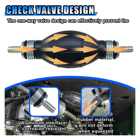 Fuel Line Hand Primer Bulb 6mm One Quarter Inch Rubber One Way Fuel Pump Transfer Vacuum Primer for siphoning gasoline