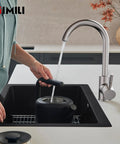Bar Sink Faucet Single Hole Brushed Nickel Modern Wet Look For Small Kitchen Farmhouse RV Camper Outdoor Utility Bathroom With RV Adapter 1/2 To 3/8 Sleek Stainless Steel Construction Easy Install And Durable Finish
