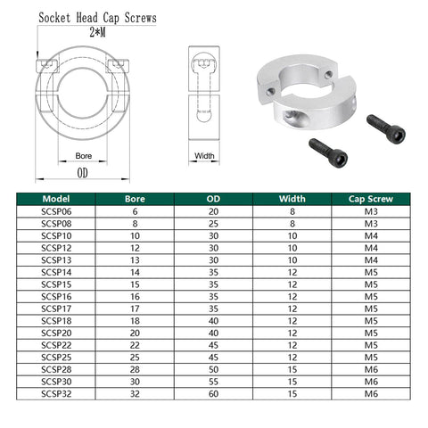 Double Split Shaft Collar For 32mm Bore And 60mm OD 15mm Thick 6061 Aluminum Alloy With Anodized Finish H7 Bore Tolerance Locking Mechanical Assembly Collar For Even Clamping And Tough Lightweight Performance