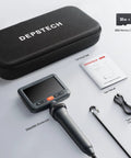 Dual Lens Articulating Borescope Endoscope With Light 5 Foot Reach 1080P HD Camera With Split Screen View And IPS Display Perfect For Auto Repair And Plumbing Inspections Easy To Use In Tight Spaces, with case, manual, 32GB card and USB cable