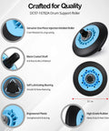 Dryer Repair Kit With One Piece Injection Molded Drum Roller And Idler Pulley Belt Replacement for DV45K6200EZ A3, close-up view