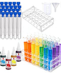 Halloween Test Tube Drink Set 24 Pack With Rack And Lids Includes 10ml Plastic Tubes Funnels And Five Food Color Dyes