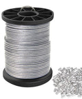 Heavy Duty Stainless Steel Picture Hanging Wire 1.5mm Diameter 100 Feet Long Includes 40 Aluminum Crimping Sleeves