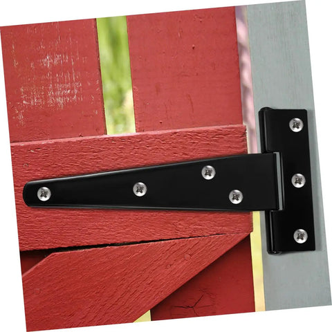 8 Pack Galvanized Black T Shape Weld On Hinges For Wood Doors And Screen Doors Detachable Shed Hardware 5 Inch Durable Exterior Door Hinges