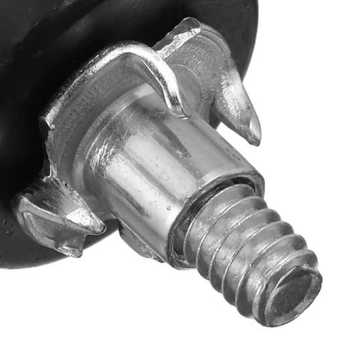 Thread Adjustable Furniture Leveling Feet For Cabinets And Tables With Metal And Plastic Construction, Height Adjustable Design For Home Or Office Setup, Versatile Screw On Levelers For Chairs Desks Tables And Cabinets close-up threaded metal and plastic foot