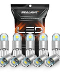 194 LED Bulbs 6000K White For License Plate Dome Map Trunk Door Courtesy Dash Lights Wedge Base Replacement Bulbs 168 2825