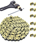 Heavy Duty 428H Dirt Bike Chain Kit With 130 Links And 6 Master Links Plus Chain Breaker For 110Cc 125Cc 150Cc 200Cc 250Cc ATV Pit Bike And Scooter Ready