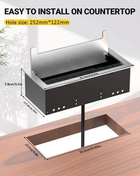 Pop Up Power Strip With PD 30W USB Ports For Table Conference Room And Countertop Use installation diagram