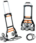 Beefy 280 Lb Capacity Stair Climbing Cart Folding Hand Truck Dolly with aluminum frame and 6-wheel design
