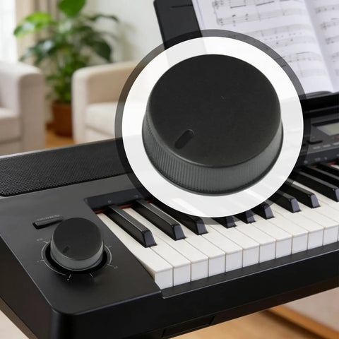 Easy Install Volume Knob Cap For Digital Pianos 25mm Replacement Dial Durable Black PP Material on keyboard