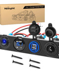 4 In 1 DIY Toggle Switch Panel With Plug And Play Dual USB Socket LED Voltmeter 12V DC Outlet And ON OFF Switch for Marine Boat Truck Car