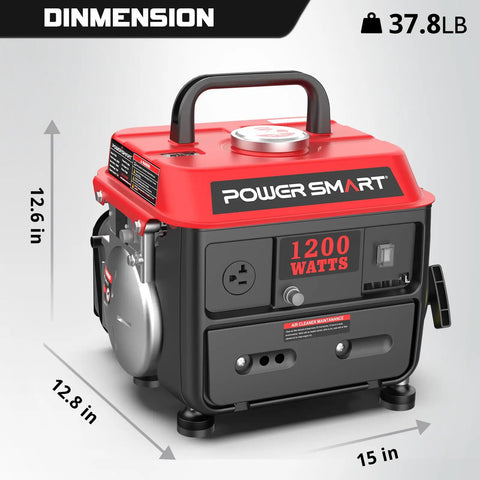 Ultra Lightweight 1200W Gas Powered Portable Generator For Camping Tailgating And Outdoor Use 71cc 2 Stroke Single Cylinder