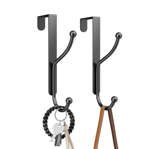 Over Door Hook 2 Pack Heavy Duty Door Hanger Fits Interior Doors Up To 1.4 Inches Thick with keys and bags hanging