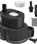 Above Ground Pool Cover Pump With Drainage Hose And 25 Foot Power Cord, Submersible Water Removal Pump, 850 GPH, Includes 3 Adapters