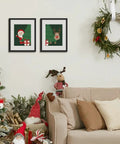 Classic Black 11x14 Picture Frame With Mat For 8x10 Photos Or 11x14 Without Mat displayed on wall, part of Christmas decor.