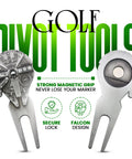 Funny Golf Ball Marker With Magnetic Hat Clip, durable enamel design with Falcon detail and divot tool for marking putts.