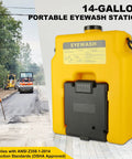 Portable Eyewash Station Emergency OSHA Approved Wall Mounted Eye Wash First Aid 14 Gallon Eye Irrigation Equipment