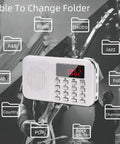 Tiny But Mighty Ultra Compact AM FM Pocket Radio With MP3 Player LED Flashlight And Micro SD TF Card USB Support Auto Scan Save