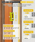 All In One Door Hinge Mortiser And Router Template Kit For 3 To 5 Inch Hinges With One Quarter Or Five Eighths Inch Thickness in use on door