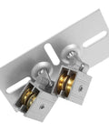 Quick Fix Adjustable Sliding Patio Door Roller Kit With Heavy Duty Steel Ball Bearings And Durable Aluminum Hardware close-up of rollers.
