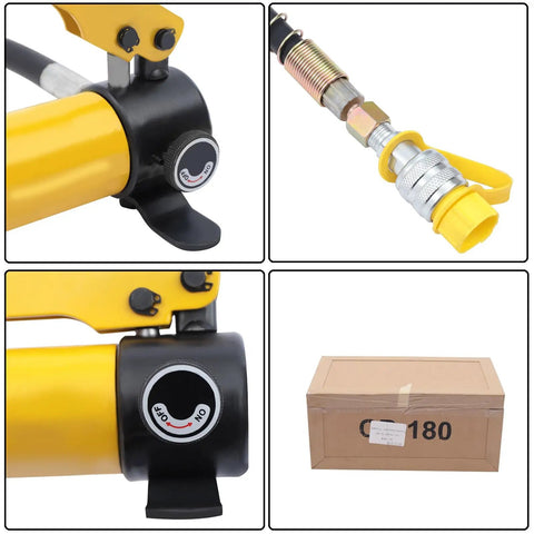 Heavy Duty 10 Ton Hydraulic Jack Porta Power Ram Kit Paired With Cp 180 Manual Pump For Easy No Sweat Lifting Two Inch Stroke Industrial Mini Cylinder Built Like A Tank And Leak Free