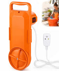 Portable Bucket Washing Machine With Dual Direction Spin Scrub For 5 Gallon Buckets in bright orange, designed for camping and dorm laundry.