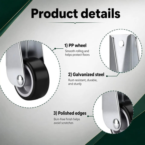 Product details of Two Pack Heavy Duty Gate Wheels That Slide Smooth As Butter Using A Door Bottom Pulley Mechanism.