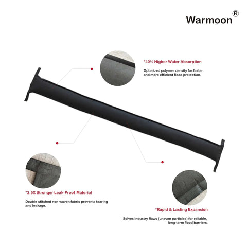 10 Foot Self Absorbing Flood Barrier For Doors And Entrances No Fuss Setup Ready To Block Floods Fast With Water Activated Expansion To Three To Four Inches High Fits Doorways Windowsills And Drains Ideal For Home Garage And Commercial Use