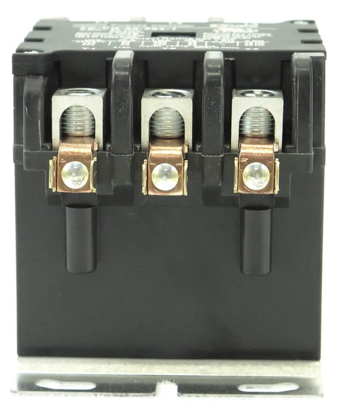 Heavy Duty 3 Pole 60 Amp Definite Purpose Contactor With 120V Coil, Compact Metal Back, Weld Resistant Contacts, Visual Position Indication