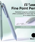 Gel Pens Set Of 12 Silent Click Retractable Pens With 0.5mm Fine Point Black Ink, Comfortable Grip, extra smooth writing