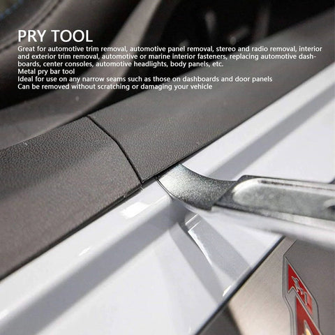4140 Steel Automotive Pry Tool For Trim Panels And Fasteners, Chrome Molybdenum Car Panel Removal Tool With Ergonomic Curved Tip