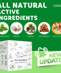 Natural Peppermint Oil Rodent Repellent Pouches Pet Safe Pest Control For Mice Rats Roaches Spiders Indoor Outdoor Humane Deterrent 10 Pack packaging with plant ingredients.