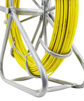 4.5mm 350ft Fiberglass Duct Rodder Fish Tape with Steel Reel Stand for Easy Cable Runs, Heavy Duty Cable Puller, Anti Rust Reel